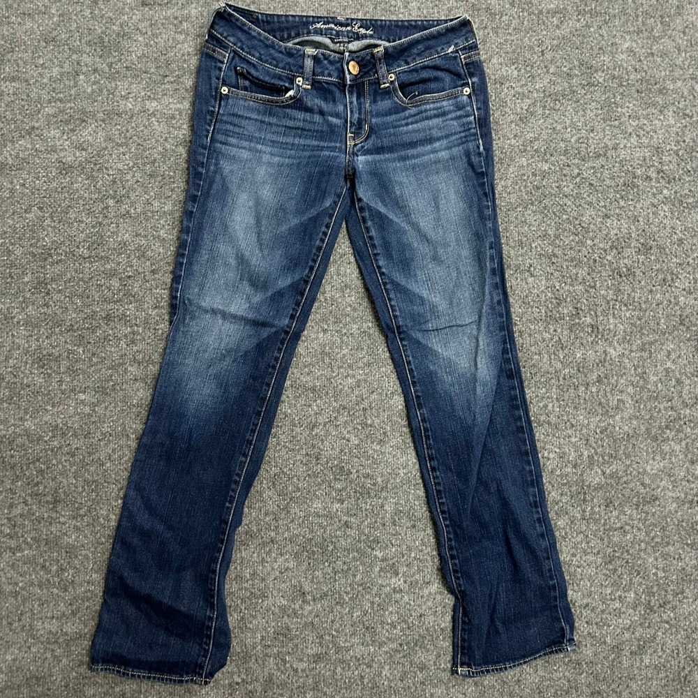 American Eagle Jeans Womens Size 6 Regular Dark Wash Blue Stretch Slim Denim